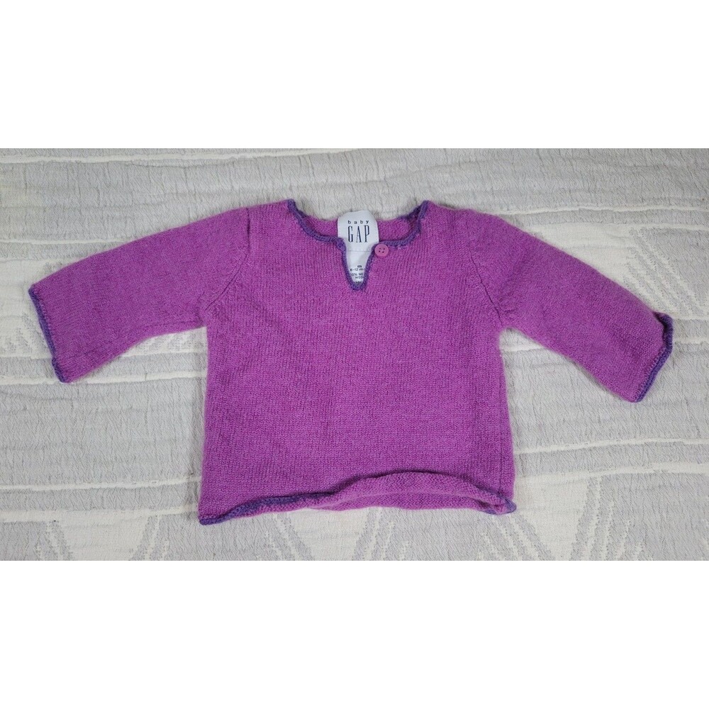 Vintage Baby GAP 100% Merino Wool Sweater – 6–12 Months‎ Purple Lilac Knit